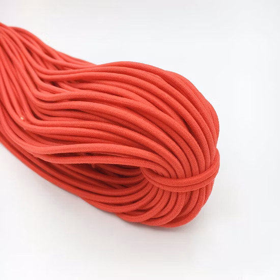 Cabo elástico colorido de design personalizado de alta qualidade com 2 mm de largura para acessórios de vestuário
