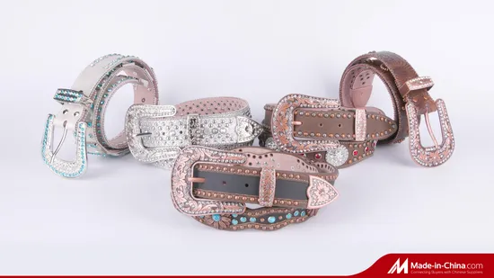 Cinto feminino com strass, cinto de couro ocidental, cowboy, vintage, brilhante, cristal, diamante, para calças jeans