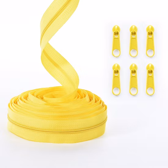 Personalizado 3# 4# 5# 7# 8# 10# Rolo de zíper de bobina Cierre de corrente longa com zíper de nylon para vestuário/bolsas